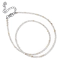 Collar minimalista de piedras naturales facetadas con colgante de corazón de plata y cierre - Cuarzo Rutilado Dorado
