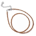 Collar minimalista de cuentas de ámbar facetadas con colgante de corazón y cierre de langosta - Granate Naranja