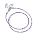Collar minimalista de cuentas de amatista con cierre plateado y colgante de corazón - Amatista Clara