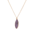 Collana a catena dorata con pendente in ametista viola con taglio marquise - Stile Bordo Avvolto Marquise (FN1867)