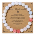 Pulsera de cuentas de piedra de colores en tarjeta de regalo para el 13 cumpleaños - Estilo de cuentas multicolor de 13 cumpleaños (FK2121) / 19cm