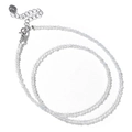 Collar de una capa con piedras blancas facetadas y dije de corazón en extensión de plata fina - Aguamarina