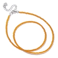 Collar de cuentas minimalista con cuentas de ámbar facetadas y colgante en forma de corazón - Citrino