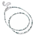 Collar de piedras naturales con cuentas verdes facetadas y extensión con dije de corazón - Ágata Árbol