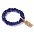 Bohemian multi-layer beaded bracelet set with blue and black faceted glass beads - Navy Light Blue And Black Mixed Style (FK1995)