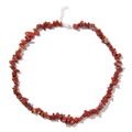 Halskette aus polierten roten Jaspis-Steinen mit verstellbarem silbernem Verschluss - Roter Jaspis-Stil (FN0660)