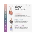 Natural stone necklace set with Sunstone Labradorite and Purple Agate charms - Sunstone Labradorite Purple Agate (FN1274)