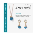 Parure de bijoux en apatite bleue avec collier et boucles d'oreilles dorées - Style Apatite Bleue (FN1281)