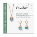 Parure de bijoux en fluorite verte avec collier pendentif et boucles d'oreilles - Style Fluorite Verte (FN1284)