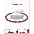 3mm Granat Perlenarmband mit facettierten dunkelroten Steinen und Silberverschluss - 19cm / Granat