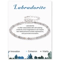 Minimalistisches 3mm facettiertes Labradorit-Perlenarmband mit Karabinerverschluss - 19cm / Labradorit