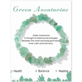 Elastic bracelet with Green Aventurine stone chips on a white retail display card - Aventurine Jade (FK2343-19CM Green Aventurine)
