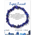 Bracelet en perles de pierre naturelle Lapis Lazuli sur carte blanche pour hommes - Lapis-Lazuli (FK2345-19cm)