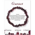 Bracelet élastique en éclats de grenat rouge foncé sur carte de présentation - Grenat (FK2346-19CM)