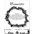 Bracelet élastique en éclats d'hématite naturelle avec fini métallique sur carte - Hématite (FK2350-19CM)