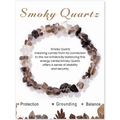 Bracelet en éclats de quartz fumé pour protection et équilibre sur carte décorative - Quartz Fumé (FK2351-19CM)
