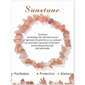 Bracelet élastique en éclats de pierre de soleil orange clair sur carte décor - Pierre de Soleil (FK2353-19CM Pierre de Soleil)
