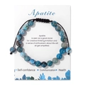 Verstelbare geweven armband met blauwe natuurlijke apatietsteen kralen voor mannen - Apatiet Stijl (FK2282) / 19cm