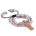Three-piece set of natural stone beaded bracelets in soft purple and pink tones - Lilac Stone / 19cm