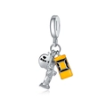 Silver New York charm set with Statue of Liberty, yellow taxi and heart pendant - New York City Theme Style (DGB716)
