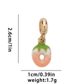 Pink enamel strawberry donut charm with gold plating for DIY jewelry making - Strawberry Donut