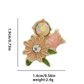 Detalle de accesorio de joyería de aleación con margarita rosa y medidas de tamaño - Estilo Margarita Rosa y Lirio de los Valles (010)