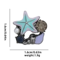 Vista macro de accesorio de estrella de mar verde menta con perlas y medidas exactas - Estilo Estrella de Mar Verde Menta y Perla (07)