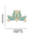 Makro-Detail des Lotusblumen-Schmuckverbinders mit blauem Emaille und Maßen - Cyan Emaille Lotus-Verbinder (03)