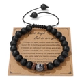 Bracciale intrecciato a mano con perle occhio di tigre opache 8mm su cartoncino - Labradorite (Con Cartolina)