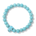 Turquoise elephant beaded bracelet with blue stone beads in ethnic vintage style - Blue Turquoise