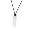 Pendente minimalista in cristallo di selenite bianca con cordino nero regolabile - Cristallo di rocca