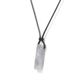 Collana con cordino regolabile e ciondolo rettangolare in pietra di labradorite - Pietra Flash (Labradorite)