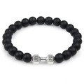 Bracciale a manubrio con perle di onice nero opaco e ciondoli Live Lift argento - Argento Opaco