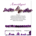 Detailansicht 6mm Amethyst Armband Set mit unregelmäßigen Steinen und Schmetterling Anhänger - 18,5cm-19cm / Amethyst