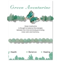 Detaillierte Ansicht des grünen Aventurin-Doppelarmbands mit goldenem Schmetterling - 18,5cm-19cm / Grüner Aventurin