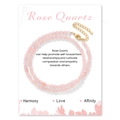 Elegant 4mm rose quartz double-layer beaded bracelet with gold lobster clasp and extension - Rose Quartz