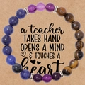 Handmade beaded bracelet with natural amethyst, lapis lazuli and tiger eye stones - Purple Blue Tiger Eye (4)
