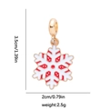 Pendentif flocon de neige de Noël doré avec émail rouge et blanc pour bijoux DIY - Forme de Flocon de Neige (DGB2082)