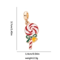 Pendentif sucette avec spirale rouge blanche et nœud vert pour la fabrication de bijoux DIY - Forme de Sucette (DGB2083)