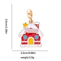 Pendentif maison de Noël en émail rouge et blanc avec lettrage Xmas pour bracelets - Forme de Maison (DGB2084)