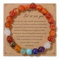 Elastic natural stone bead bracelet with colorful gemstones on a motivational gift card - 19cm Bracelet with Card / Multigem Mixed (KZ0203)