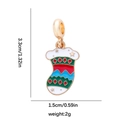 Ciondolo a forma di calza di Natale in smalto rosso e verde con gancio dorato per gioielli - Forma della Calza di Natale (DGB2088)