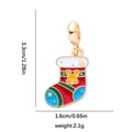 Ciondolo natalizio a forma di calza in smalto rosso e verde per braccialetti e collane - Forma della Calza di Natale con Campanello (DGB2090)