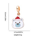Ciondolo orso polare di Natale in smalto bianco con cappello rosso per gioielli fai-da-te - Forma di Orso Polare con Cappello Rosso (DGB2093)