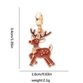 Ciondolo renna di Natale in smalto marrone e finitura dorata per gioielli fai-da-te - Forma della Renna di Natale (DGB2097)