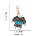 Ciondolo maglione natalizio in smalto rosso e verde con finitura oro per gioielli - Stile Maglione di Natale (DGB2098)