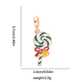 Ciondolo lecca-lecca di Natale con fiocco rosso e campanello per gioielli fai da te - Forma di Lecca-Lecca con Fiocco e Campanello (DGB2099)