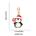 Ciondolo pinguino di Natale con cappello rosso e bastoncino di zucchero per fai-da-te - Stile Pinguino Con Lecca-lecca (DGB2101)