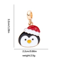 Ciondolo a forma di pinguino natalizio dorato con cappello rosso per gioielli - Forma di Pinguino con Cappello di Natale (DGB2103)