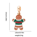 Ciondolo omino di pan di zenzero dorato con smalto per gioielli di Natale fai da te - Stile Omino di Pan di Zenzero (DGB2104)